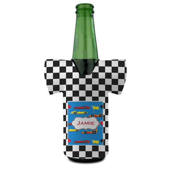 Checkers & Racecars Jersey Bottle Cooler - FRONT (on bottle)