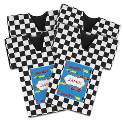 Checkers & Racecars Jersey Bottle Cooler - Set of 4 (Personalized)