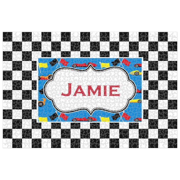 Custom Checkers & Racecars Jigsaw Puzzle - 1000-piece (Personalized)