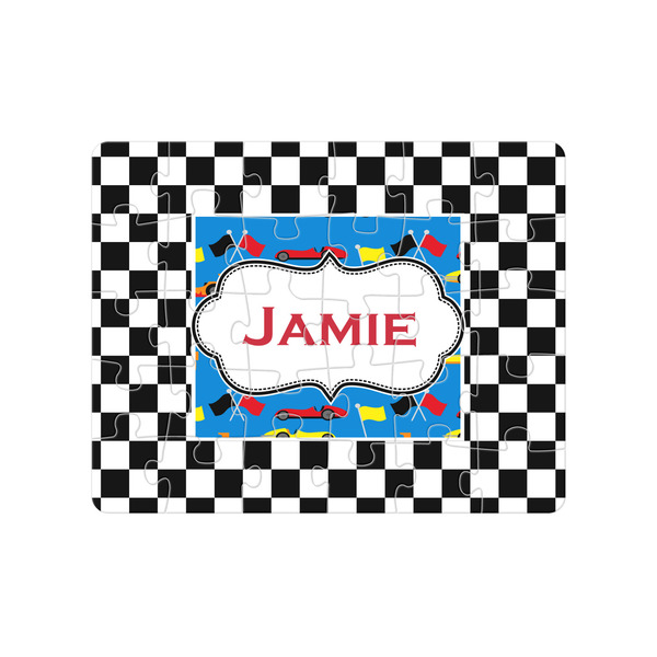 Custom Checkers & Racecars Jigsaw Puzzles (Personalized)