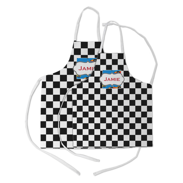 Checkers & Racecars Kid's Aprons - Parent - Main