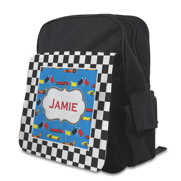 Custom Checkers & Racecars Preschool Backpack (Personalized)