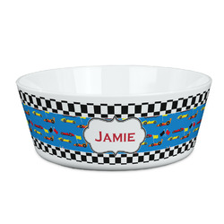 Checkers & Racecars Kid's Bowl (Personalized)