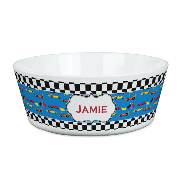 Custom Checkers & Racecars Kid's Bowl (Personalized)