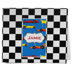 Checkers & Racecars Kitchen Towel - Poly Cotton w/ Name or Text