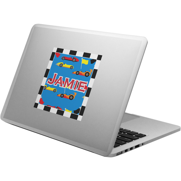 Custom Checkers & Racecars Laptop Decal (Personalized)