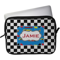 Checkers & Racecars Laptop Sleeve / Case - 15" (Personalized)
