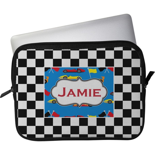 Custom Checkers & Racecars Laptop Sleeve / Case - 13" (Personalized)