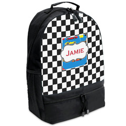 Checkers & Racecars Backpacks - Black (Personalized)