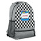 Checkers & Racecars Large Backpack - Gray - Angled View