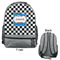 Checkers & Racecars Large Backpack - Gray - Front & Back View