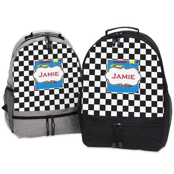 Checkers & Racecars Large Backpacks - Both