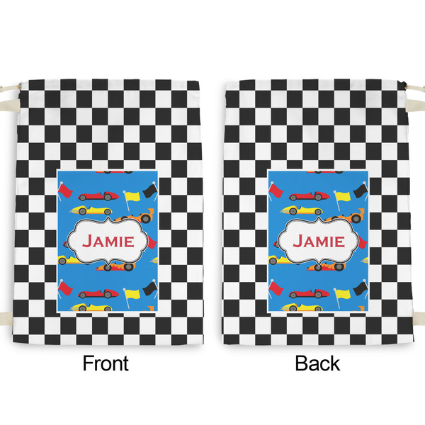 Checkers & Racecars Large Laundry Bag - Front & Back View