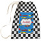 Checkers & Racecars Large Laundry Bag - Front View