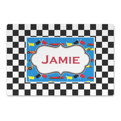 Checkers & Racecars Large Rectangle Car Magnet (Personalized)