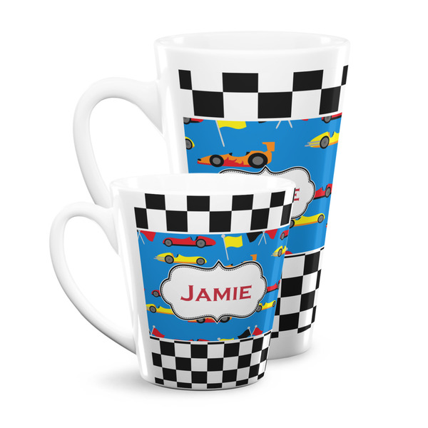 Checkers & Racecars Latte Mugs Main