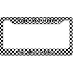 Checkers & Racecars License Plate Frame - Style B (Personalized)
