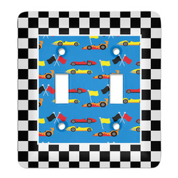 Checkers & Racecars Light Switch Cover (2 Toggle Plate) (Personalized)
