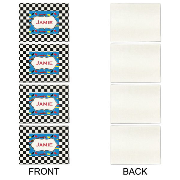 Checkers & Racecars Linen Placemat - APPROVAL Set of 4 (single sided)