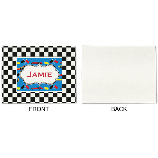 Checkers & Racecars Linen Placemat - APPROVAL Single (single sided)
