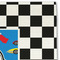 Checkers & Racecars Linen Placemat - DETAIL
