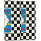 Checkers & Racecars Linen Placemat - Folded Half (double sided)