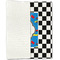 Checkers & Racecars Linen Placemat - Folded Half