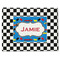 Checkers & Racecars Single-Sided Linen Placemat - Single w/ Name or Text