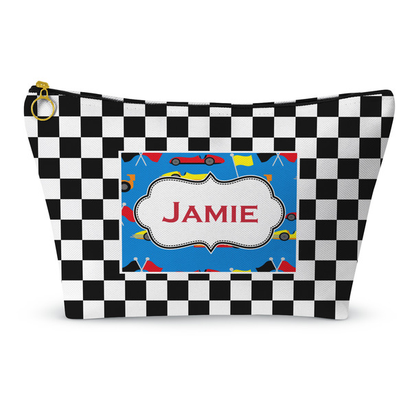 Custom Checkers & Racecars Makeup Bag - Large - 12.5"x7" (Personalized)