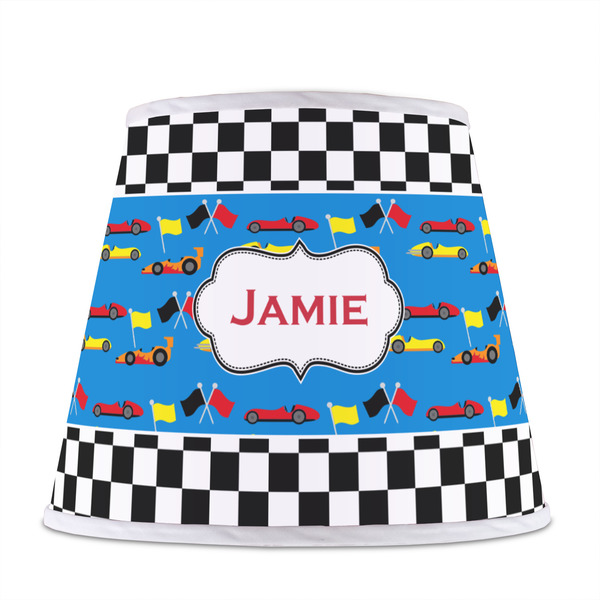Checkers & Racecars Poly Film Empire Lampshade - Front View
