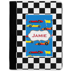 Checkers & Racecars Notebook Padfolio - Medium w/ Name or Text