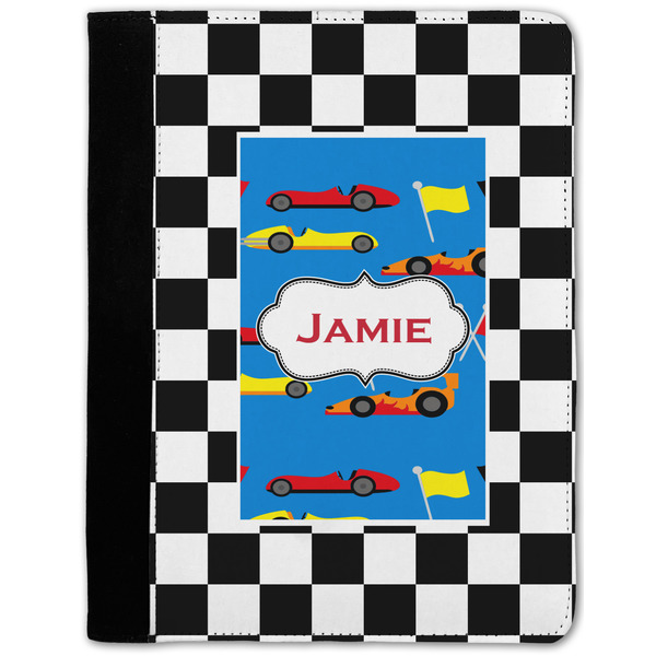 Custom Checkers & Racecars Notebook Padfolio - Medium w/ Name or Text