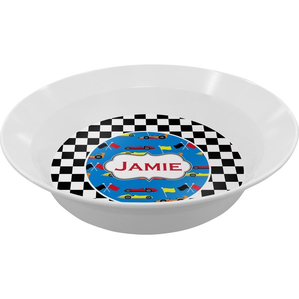 Custom Checkers & Racecars Melamine Bowl (Personalized)