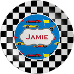 Checkers & Racecars Melamine Plate (Personalized)