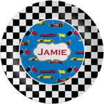 Checkers & Racecars Melamine Plate (Personalized)
