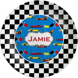 Checkers & Racecars Melamine Plate (Personalized)