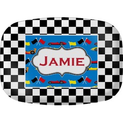 Checkers & Racecars Melamine Platter (Personalized)