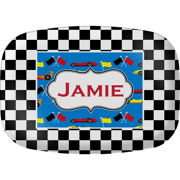 Custom Checkers & Racecars Melamine Platter (Personalized)