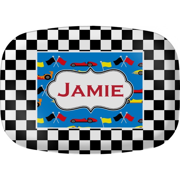 Custom Checkers & Racecars Melamine Platter (Personalized)