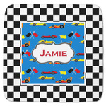 Checkers & Racecars Memory Foam Bath Mat - 48"x48" (Personalized)