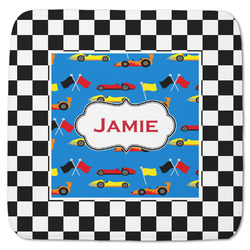 Checkers & Racecars Memory Foam Bath Mat - 48"x48" (Personalized)