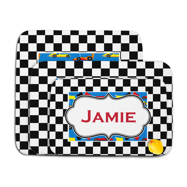 Checkers & Racecars Memory Foam Bath Mat - MAIN PARENT