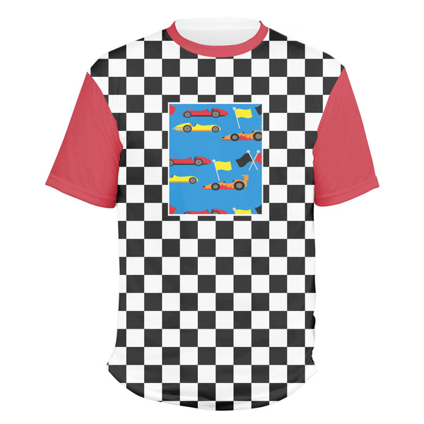 Custom Checkers & Racecars Men's Crew T-Shirt - X Large