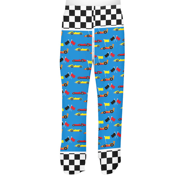 Checkers & Racecars Men's Pjs Back - on model
