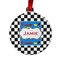 Checkers & Racecars Metal Ball Ornament - Double Sided w/ Name or Text