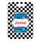 Checkers & Racecars Metal Luggage Tag - Front Without Strap