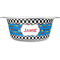 Checkers & Racecars Metal Pet Bowl - White Label - Medium - Main