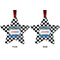 Checkers & Racecars Metal Star Ornament - Front and Back