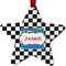 Checkers & Racecars Metal Star Ornament - Front