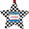 Checkers & Racecars Metal Star Ornament - Double Sided w/ Name or Text